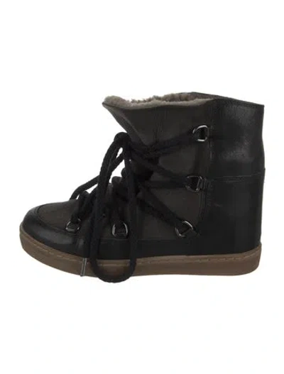 Pre-owned Isabel Marant Leather Lace-up Boots In Black