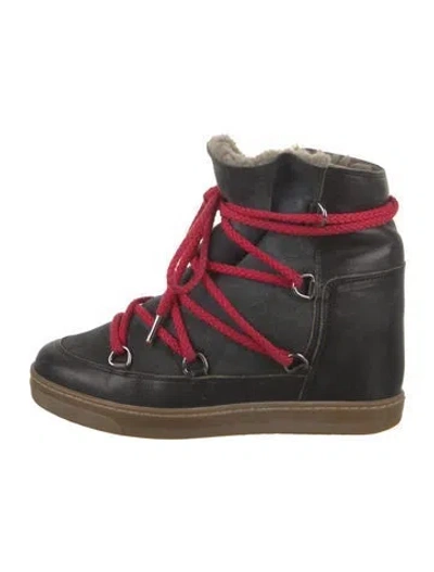 Pre-owned Isabel Marant Leather Lace-up Boots In Black
