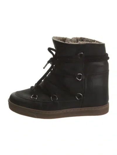 Pre-owned Isabel Marant Leather Lace-up Boots In Black/brown