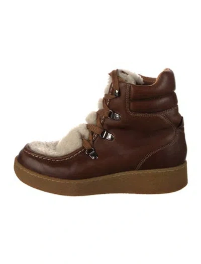 Pre-owned Isabel Marant Leather Lace-up Boots In Brown