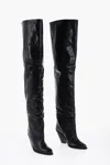 Isabel Marant 88mm Pointed-toe Leather Knee Boots In Black