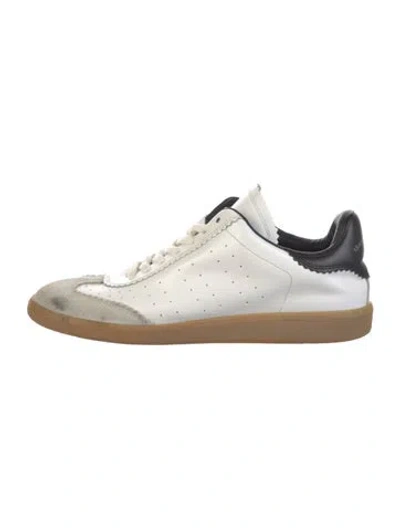 Pre-owned Isabel Marant Leather Lasercut Accents Athletic Sneakers In White