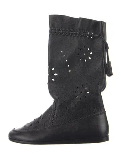 Pre-owned Isabel Marant Leather Lasercut Accents Slouch Boots In Multi