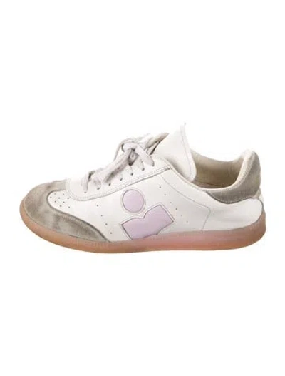 Pre-owned Isabel Marant Leather Lasercut Accents Sneakers In Silver