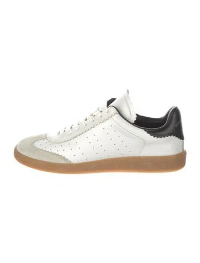Pre-owned Isabel Marant Leather Lasercut Accents Sneakers In White