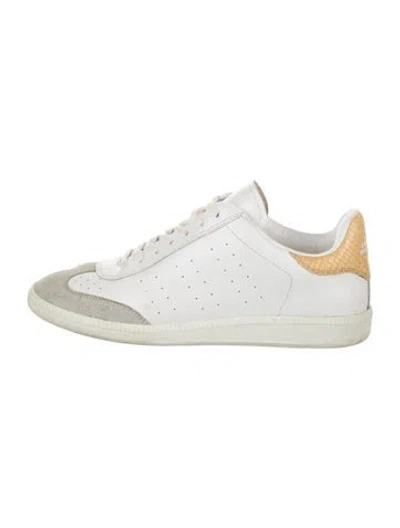 Pre-owned Isabel Marant Leather Lasercut Accents Sneakers In White