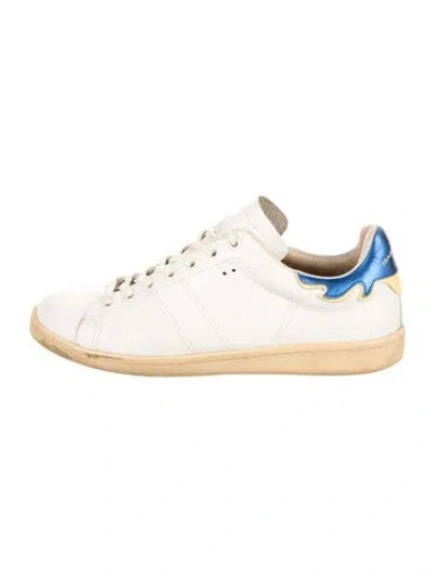 Pre-owned Isabel Marant Leather Leather Trim Embellishment Athletic Sneakers In White
