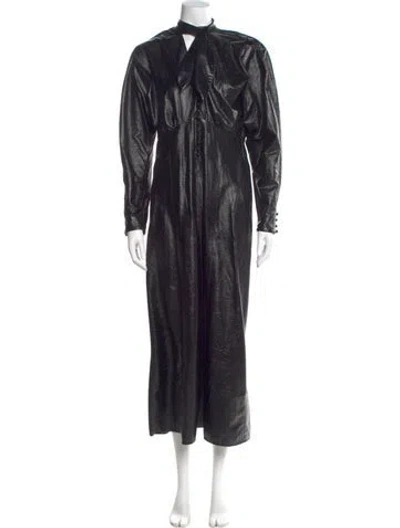 Pre-owned Isabel Marant Leather Long Dress In Black