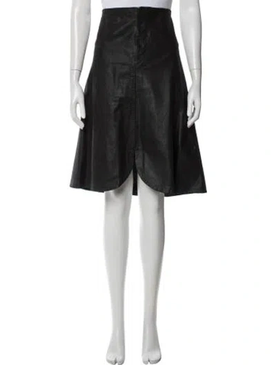 Pre-owned Isabel Marant Leather Midi Length Skirt In Black