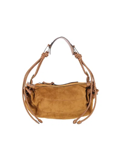 Isabel Marant Leather Mini Bag With Cotton Lining In Brown