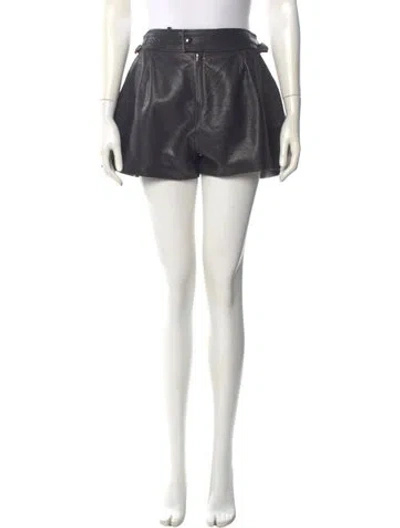Pre-owned Isabel Marant Leather Mini Shorts In Black