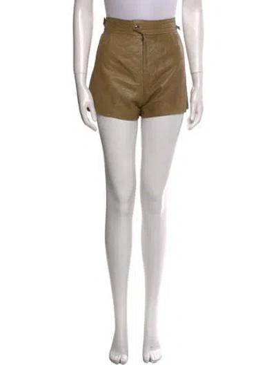 Pre-owned Isabel Marant Leather Mini Shorts In Neutral