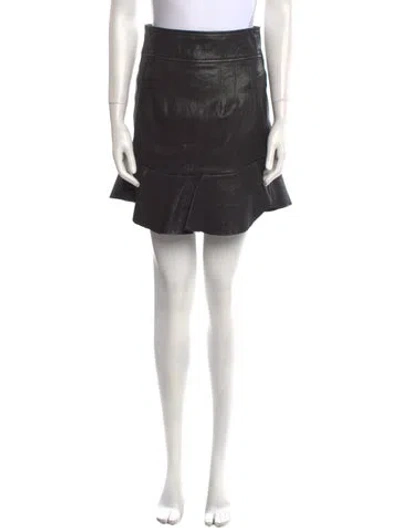 Pre-owned Isabel Marant Leather Mini Skirt In Black