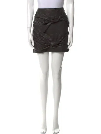 Pre-owned Isabel Marant Leather Mini Skirt In Black
