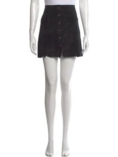 Pre-owned Isabel Marant Leather Mini Skirt In Black