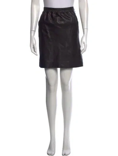 Pre-owned Isabel Marant Leather Mini Skirt In Black