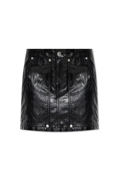 Isabel Marant Leather Mini Skirt In Black