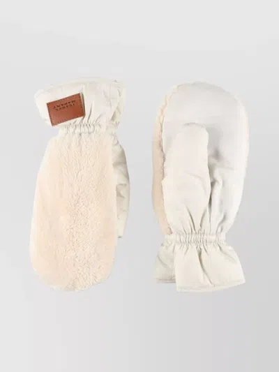 Isabel Marant Leather Mittens Cuffed Soft Texture In Brown