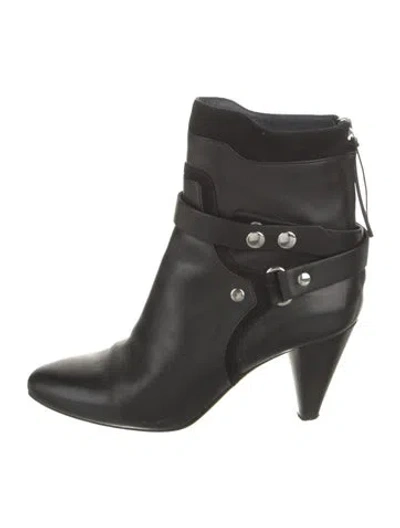 Pre-owned Isabel Marant Leather Moto Boots In Black