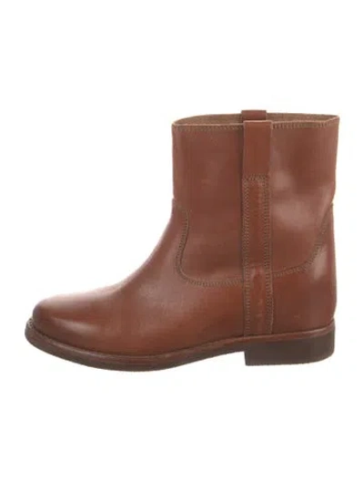 Pre-owned Isabel Marant Leather Moto Boots In Brown