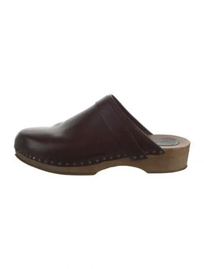 Pre-owned Isabel Marant Leather Mules In Burgundy