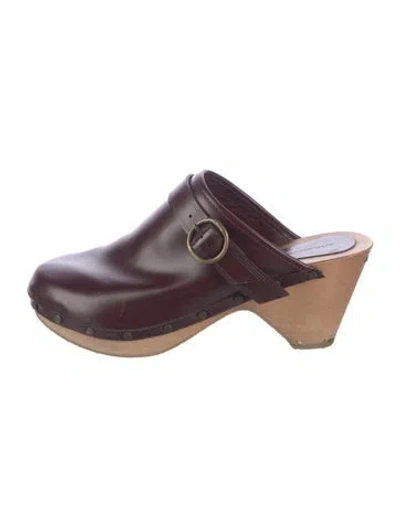 Pre-owned Isabel Marant Leather Mules In Burgundy/purple