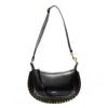 Isabel Marant Leather Oskan Moon Bag In Black