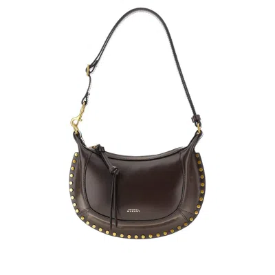 Isabel Marant Leather Oskan Moon Bag In Brown