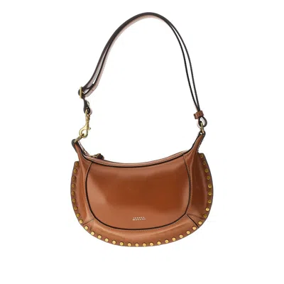 Isabel Marant Leather 'oskan Moon' Bag In Brown