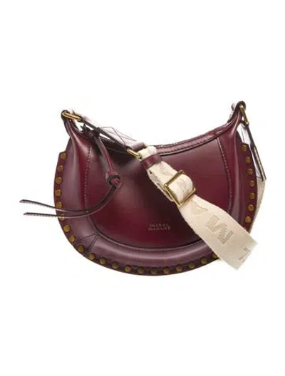 Pre-owned Isabel Marant Leather Oskan Moon Bag Small In Burgundy