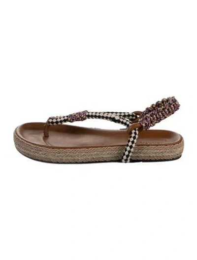 Pre-owned Isabel Marant Leather Patterned Sandals In Neutrals