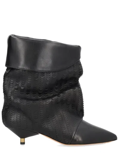 Isabel Marant Leather Pointed-toe Ankle Boots In Black