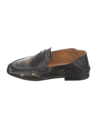 Pre-owned Isabel Marant Leather Printed Loafers In Black