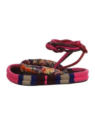 Pre-owned Isabel Marant Leather Printed Sandals In Purple