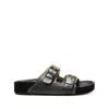 Isabel Marant Lennyo Embroidered Cutout Suede Slides