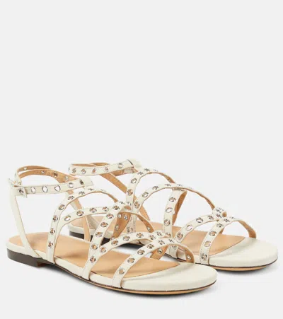 Isabel Marant Leather Sandals In White