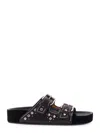 Isabel Marant Leather Sandals With All-over Stud Detail In Black