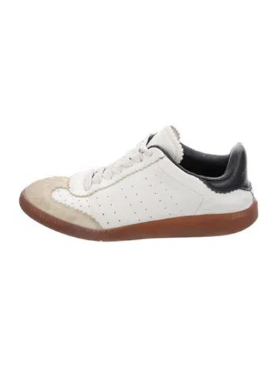 Pre-owned Isabel Marant Leather Scalloped Accent Sneakers In Black/neutrals/white