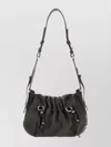 Isabel Marant Leather Shoulder Bag Adjustable Strap In Black