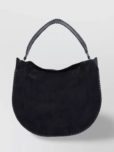 Isabel Marant Leather Shoulder Bag Chain Strap In Black