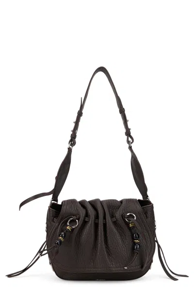 Isabel Marant Leather Shoulder Bag With Cord Closure And Long Handle 26 X 24 X 15 Cm In Brown