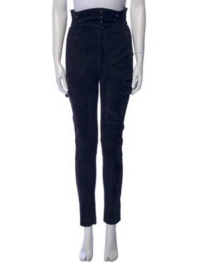 Pre-owned Isabel Marant Leather Skinny Leg Pants In Black