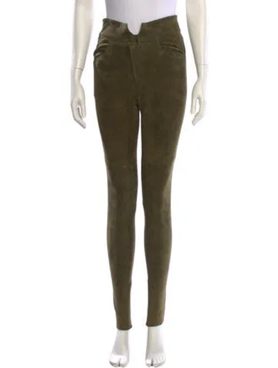 Pre-owned Isabel Marant Leather Skinny Leg Pants In Green