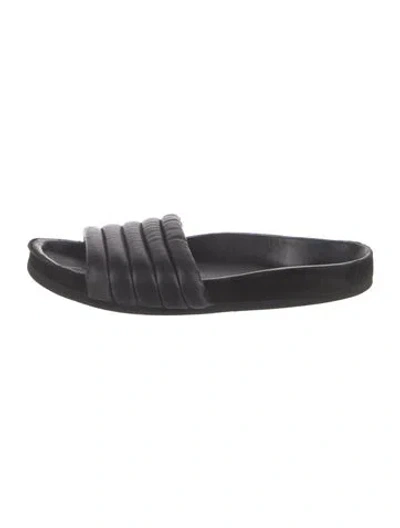 Pre-owned Isabel Marant Leather Slides In Black