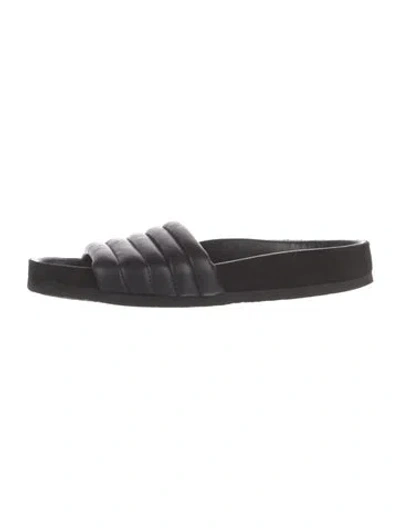 Pre-owned Isabel Marant Leather Slides In Black