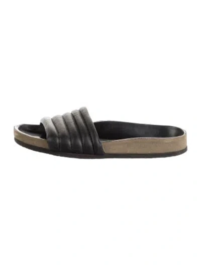 Pre-owned Isabel Marant Leather Slides In Black