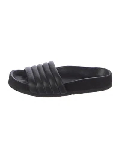 Pre-owned Isabel Marant Leather Slides In Black