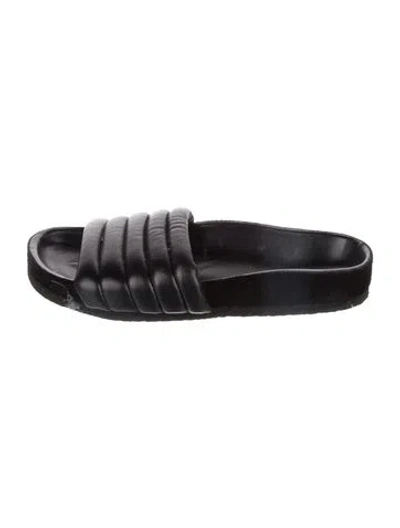 Pre-owned Isabel Marant Leather Slides In Black