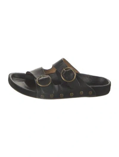 Pre-owned Isabel Marant Leather Slides In Black