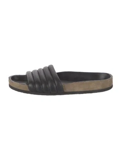 Pre-owned Isabel Marant Leather Slides In Black